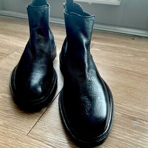 Frye Greyson Italian Made Deer Sin Leather Chelsea Boots 10.5 Black